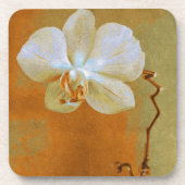 Dessous-de-verre Belle Orchidée Texturée Aux Tons Orange (Devant)