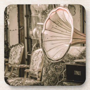 Dessous-de-verre Belle Phonographe antique de style ancien