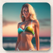 Dessous-de-verre Belle pose fille en bikini (Devant)