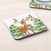 Dessous-de-verre Belle renne dans la neige (Côté gauche)