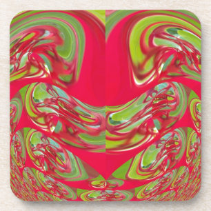 Dessous-de-verre Belle texture de couleur rouge et verte, art abstr