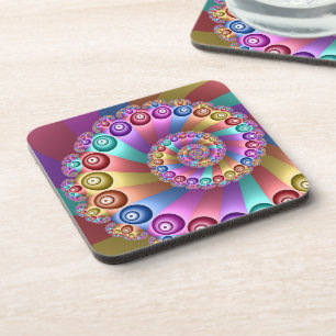Dessous-de-verre Belles couleurs arc-en-ciel Art fractal Abstrait