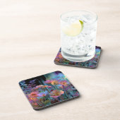 Dessous-de-verre Belles fleurs d'art néon (Côté Droit)