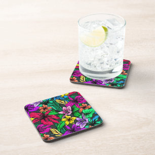 Dessous-de-verre Belles fleurs tropicales