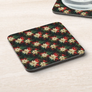 Dessous-de-verre Belles Poinsettias rouges et blanches