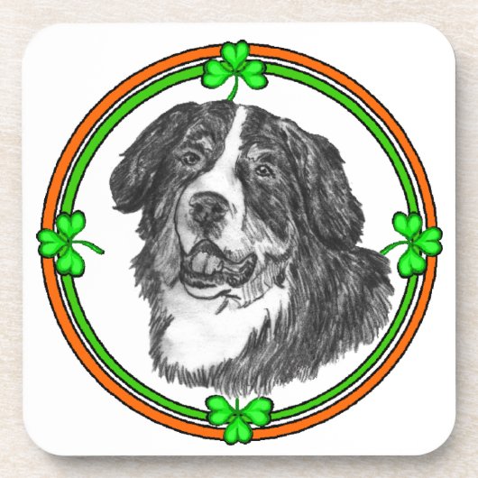 Dessous-de-verre Bernese Mtn Chien St patrick (Devant)
