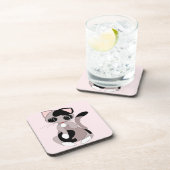 Dessous-de-verre Beverage Coaster avec Petit Chat Rose (Côté Droit)