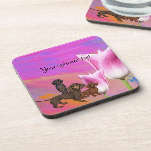 Dessous-de-verre Beverage pourpre Dachshund (Côté gauche)