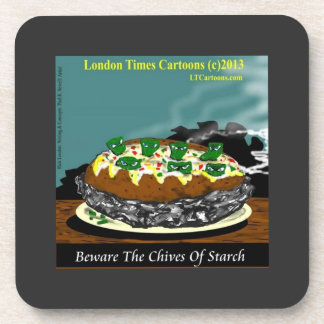 Dessous-de-verre Beware the Chives of Starch – Funny Foodie Cartoon