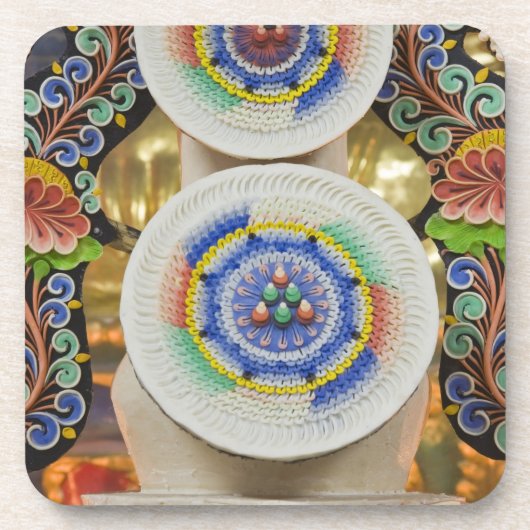 Dessous-de-verre Bhoutan. Des gâteaux cérémoniels fabriqués par des (Devant)
