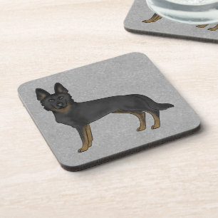 Dessous-de-verre Bi-Black Allemand Berger Cartoon GSD Chien Gris