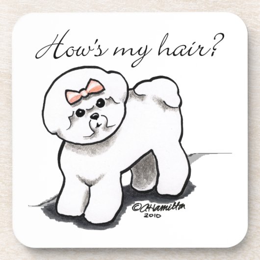 Dessous-de-verre Bichon Frise Habille Mes Cheveux (Devant)