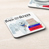 Dessous-de-verre Bichon Frise Retour à l'école (Côté gauche)