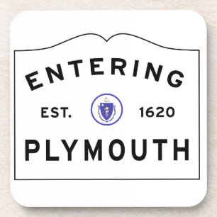 Dessous-de-verre Bienvenue à l'enseigne municipale de Plymouth MA