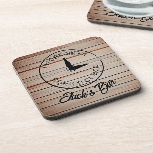 Dessous-de-verre Bière drôle avec nom personnalisé (Côté gauche)