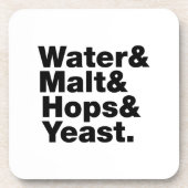 Dessous-de-verre Bière = Eau & Malt & Hops & Yeast. (Devant)