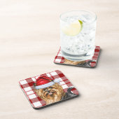 Dessous-de-verre Biewing hiver Terrier Chien de vacances Red Plaid (Côté Droit)