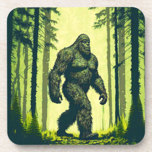 Dessous-de-verre Bigfoot se promène dans une forêt