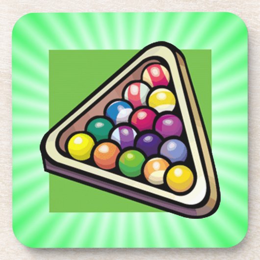 Dessous-de-verre Billard vert ; piscine (Devant)