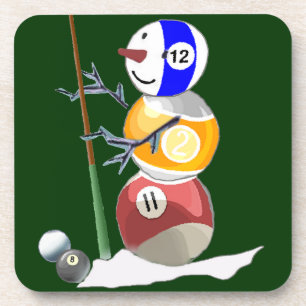 Dessous-de-verre Billiard Ball Snowman