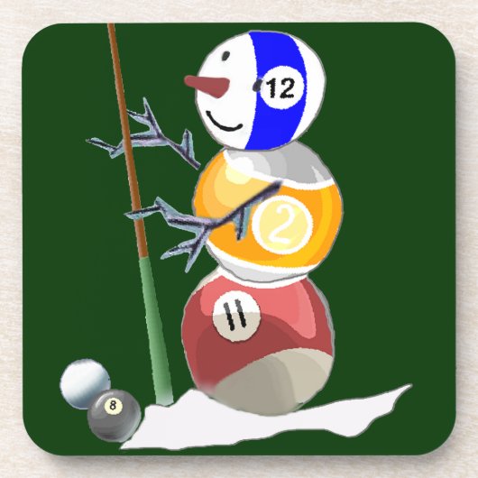 Dessous-de-verre Billiard Ball Snowman (Devant)