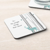 Dessous-de-verre Birch Trees avec Cerf Des choses simples comptent (Côté gauche)