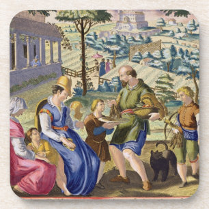 Dessous-de-verre Birdcatchers vendant les oiseaux morts, plaquent