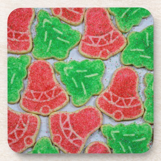 Dessous-de-verre Biscuits rouges et verts de Noël (Devant)