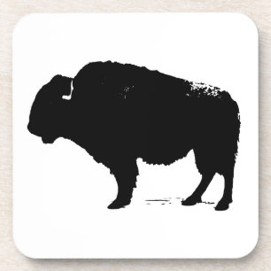 Dessous-de-verre Bison de Buffalo Art noir et blanc