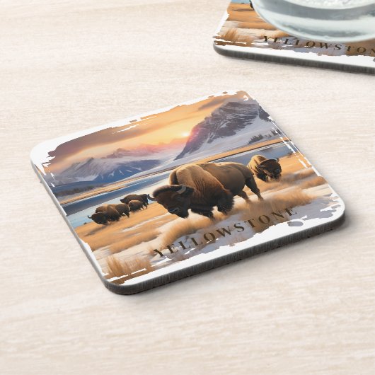 Dessous-de-verre Bison de Yellowstone Beverage Coaster (Côté gauche)