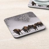 Dessous-de-verre Bison en hiver (Côté gauche)