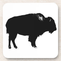 Bison noir et blanc Silhouette Pop Art