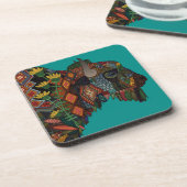 Dessous-de-verre bison turquoise (Côté gauche)