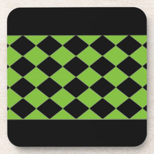 Dessous-de-verre Black and Green Diamond Pattern