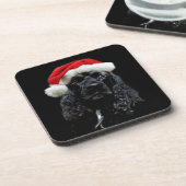 Dessous-de-verre Black cocker spaniel Père Noël (Côté gauche)