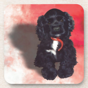 Dessous-de-verre Black Cocker Spaniel Puppy - Abby