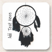 Dessous-de-verre Black Dreamcatcher sur Arrière - plan blanc (Devant)