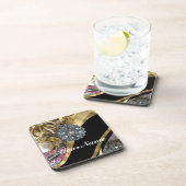 Dessous-de-verre Black & gold bling (Côté Droit)