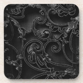 Dessous-de-verre Black gothic baroque swirl pattern (Devant)