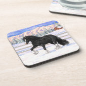 Dessous-de-verre Black Gypsy Vanner Irlandais Cob Brouillon Cheval (Côté gauche)