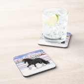 Dessous-de-verre Black Gypsy Vanner Irlandais Cob Brouillon Cheval (Côté Droit)