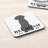 Dessous-de-verre Black Labrador personnalisé (Côté gauche)