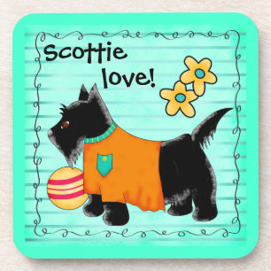 Dessous-de-verre Black Scottie Terrier Chien Aimer Personnalisé Tur