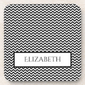 Dessous-de-verre Black Simple Chevron (Devant)