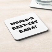 Dessous-de-verre Black Text Meilleurs T-shirts et cadeaux Baba (Côté gauche)