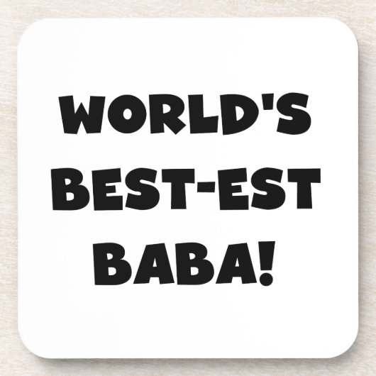 Dessous-de-verre Black Text Meilleurs T-shirts et cadeaux Baba (Devant)