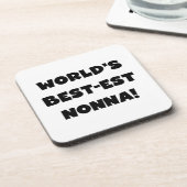 Dessous-de-verre Black Text Meilleurs T-shirts et cadeaux Nonna (Côté gauche)