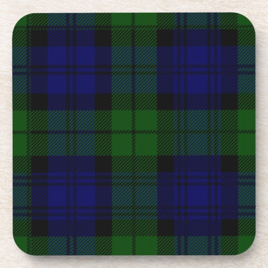 Dessous-de-verre Black Watch Tartan bleu vert Plaid (Devant)