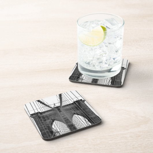 Dessous-de-verre Black White Brooklyn Bridge New York (Côté Droit)
