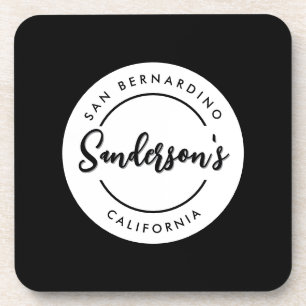 Dessous-de-verre Black White City Ville Lieu Nom Endroit Cercle